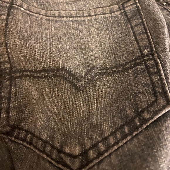 Western Girl Bootcut Jeans Dark Wash Black Mid Rise Creased Tag 32x32  Fit 34x31 - Picture 7 of 11